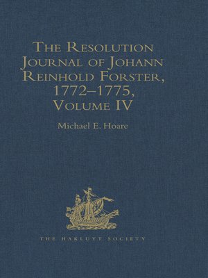 cover image of The Resolution Journal of Johann Reinhold Forster, 1772–1775